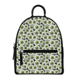 Frankenstein Eyeball Pattern Print Leather Backpack