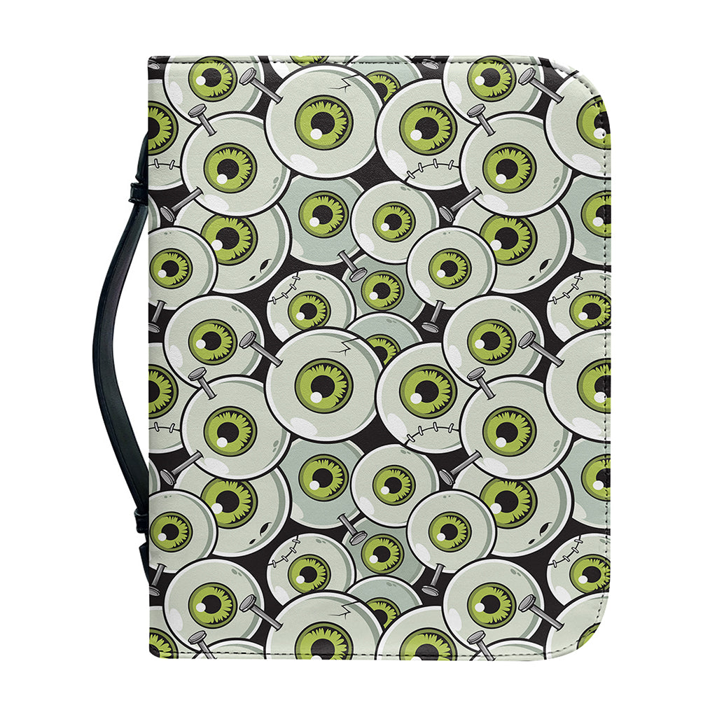 Frankenstein Eyeball Pattern Print Leather Bible Cover
