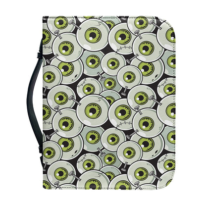Frankenstein Eyeball Pattern Print Leather Bible Cover