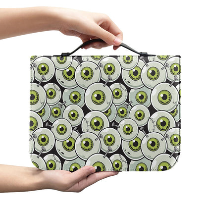 Frankenstein Eyeball Pattern Print Leather Bible Cover