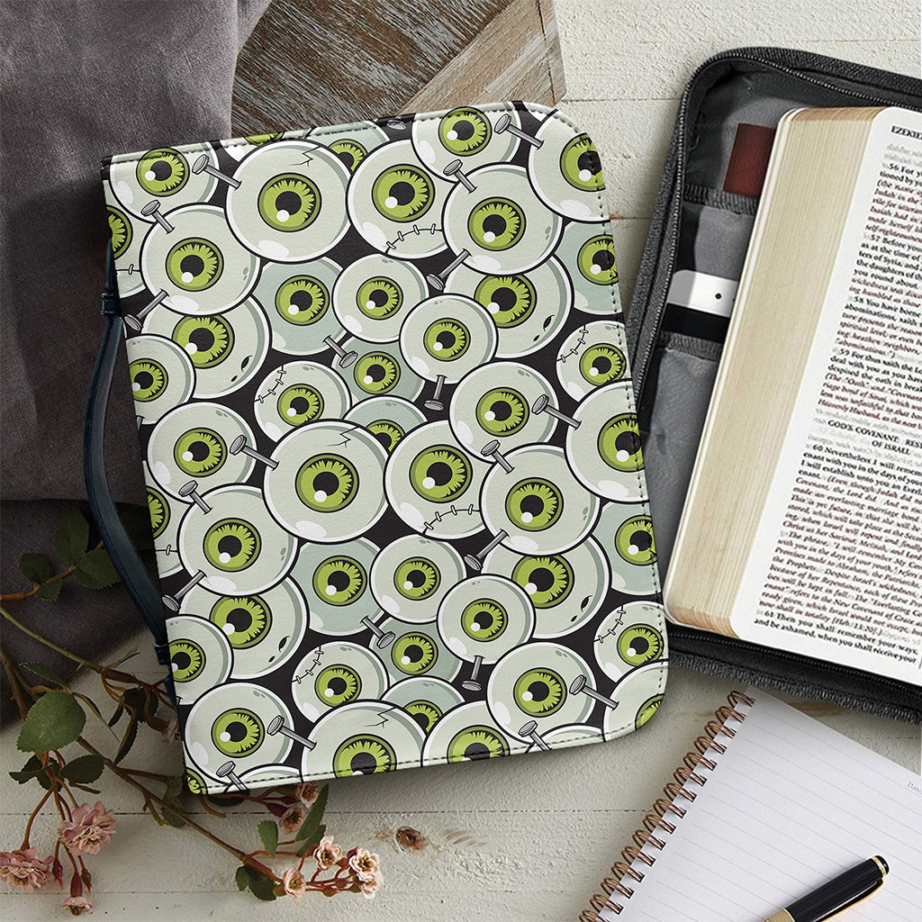 Frankenstein Eyeball Pattern Print Leather Bible Cover