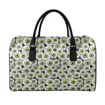 Frankenstein Eyeball Pattern Print Leather Duffle Bag