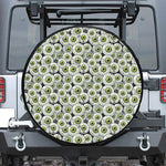 Frankenstein Eyeball Pattern Print Leather Spare Tire Cover