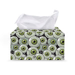 Frankenstein Eyeball Pattern Print Leather Tissue Box Cover