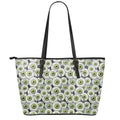 Frankenstein Eyeball Pattern Print Leather Tote Bag With Zipper