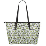 Frankenstein Eyeball Pattern Print Leather Tote Bag