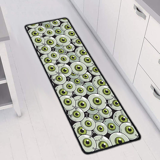 Frankenstein Eyeball Pattern Print Long Kitchen Mat