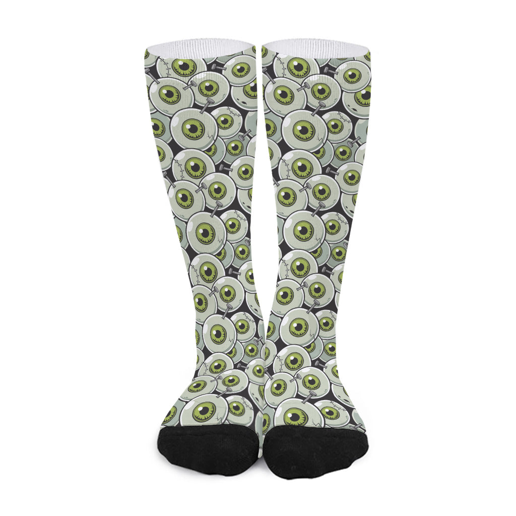 Frankenstein Eyeball Pattern Print Long Socks