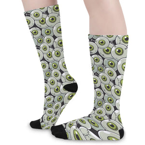 Frankenstein Eyeball Pattern Print Long Socks