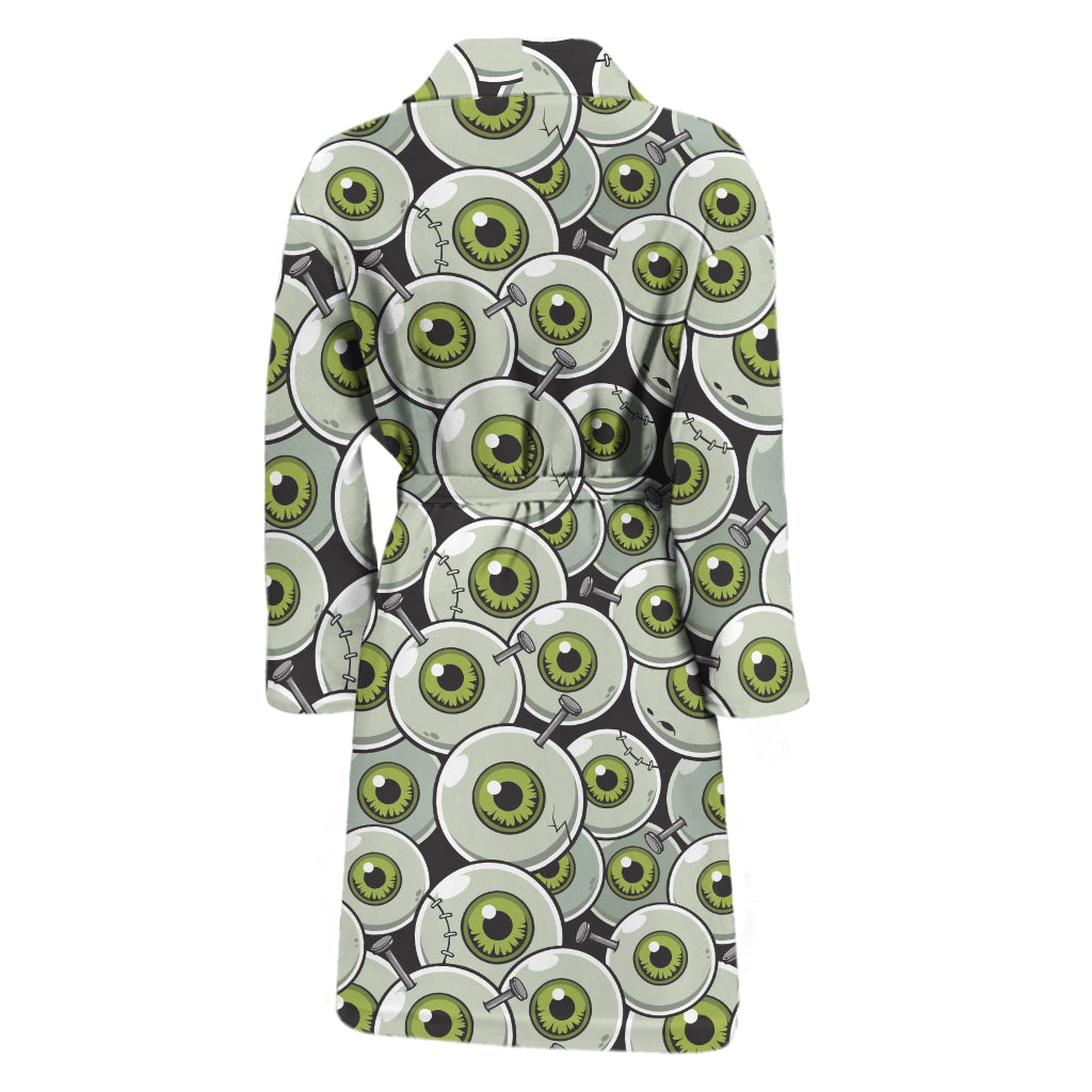 Frankenstein Eyeball Pattern Print Men's Bathrobe