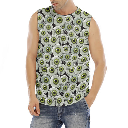 Frankenstein Eyeball Pattern Print Men's Fitness Tank Top