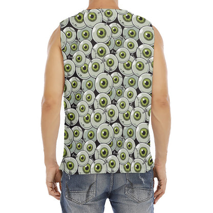Frankenstein Eyeball Pattern Print Men's Fitness Tank Top