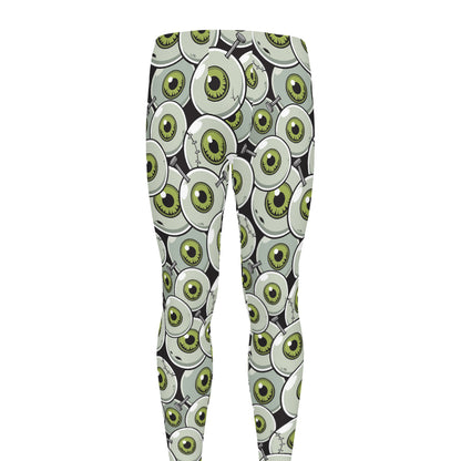 Frankenstein Eyeball Pattern Print Men's leggings