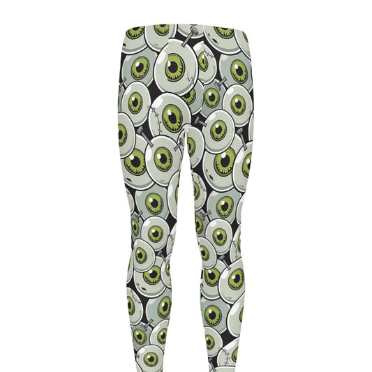 Frankenstein Eyeball Pattern Print Men's leggings