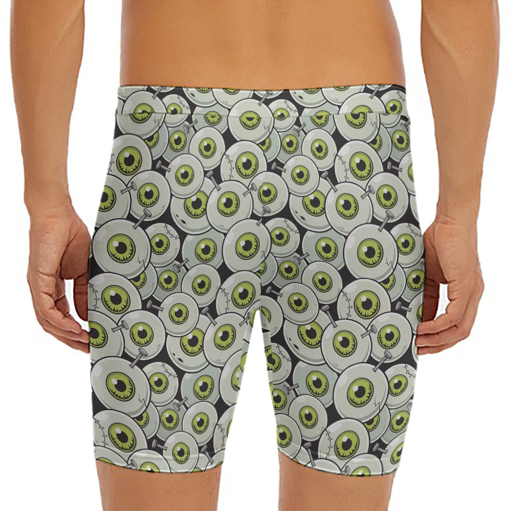 Frankenstein Eyeball Pattern Print Men's Long Boxer Briefs