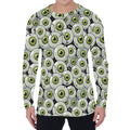 Frankenstein Eyeball Pattern Print Men's Long Sleeve T-Shirt
