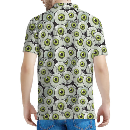Frankenstein Eyeball Pattern Print Men's Polo Shirt