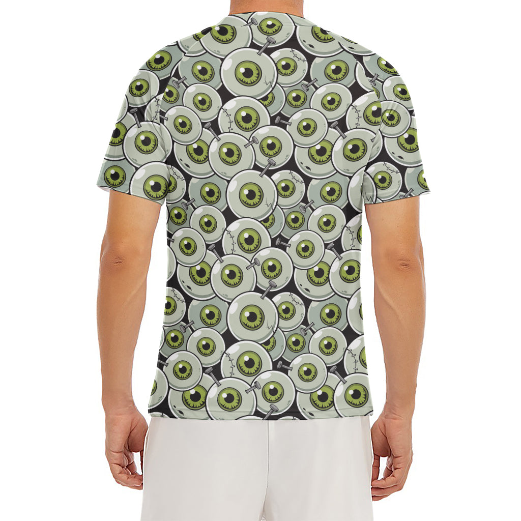 Frankenstein Eyeball Pattern Print Men's Short Sleeve Rash Guard