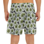 Frankenstein Eyeball Pattern Print Men's Split Running Shorts