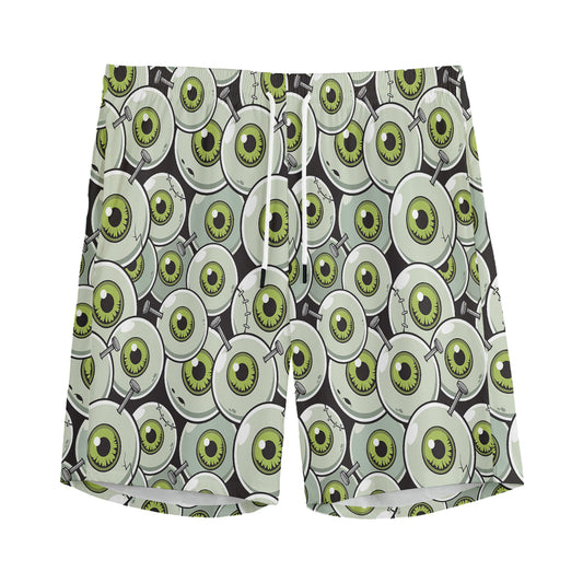 Frankenstein Eyeball Pattern Print Men's Sports Shorts