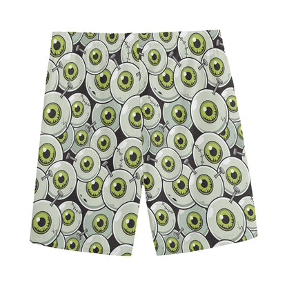 Frankenstein Eyeball Pattern Print Men's Sports Shorts