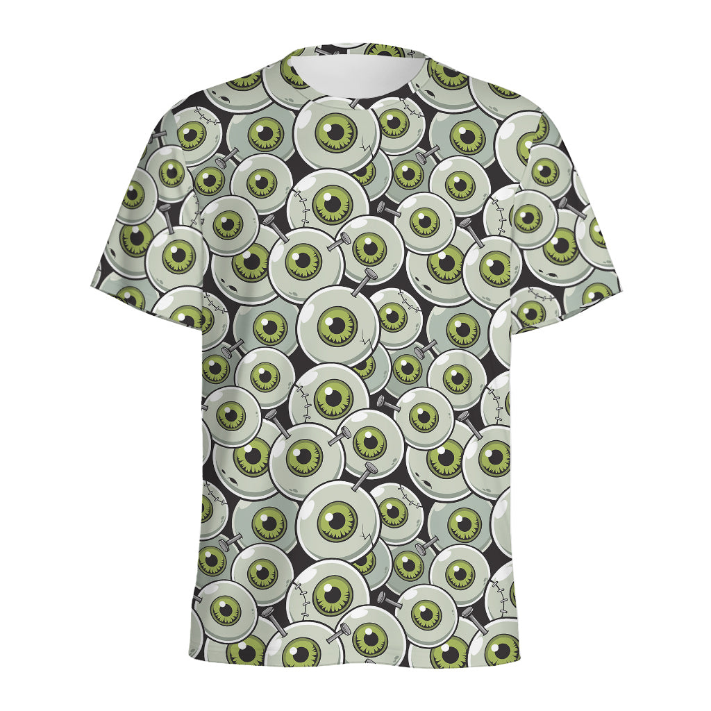 Frankenstein Eyeball Pattern Print Men's Sports T-Shirt