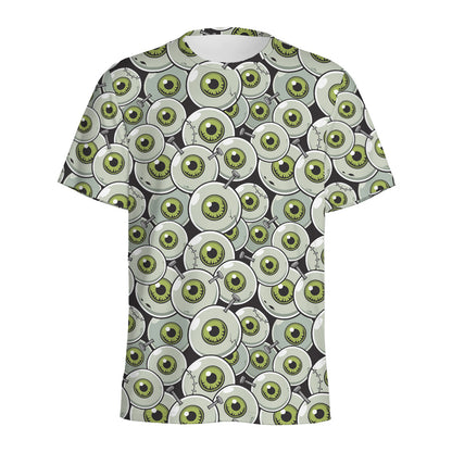 Frankenstein Eyeball Pattern Print Men's Sports T-Shirt