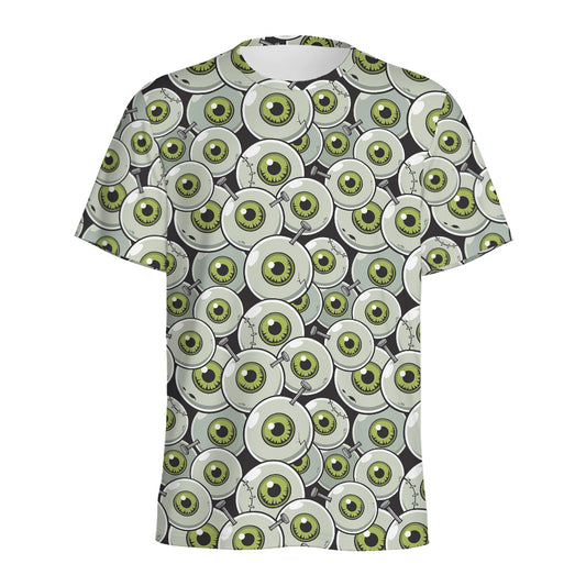Frankenstein Eyeball Pattern Print Men's Sports T-Shirt