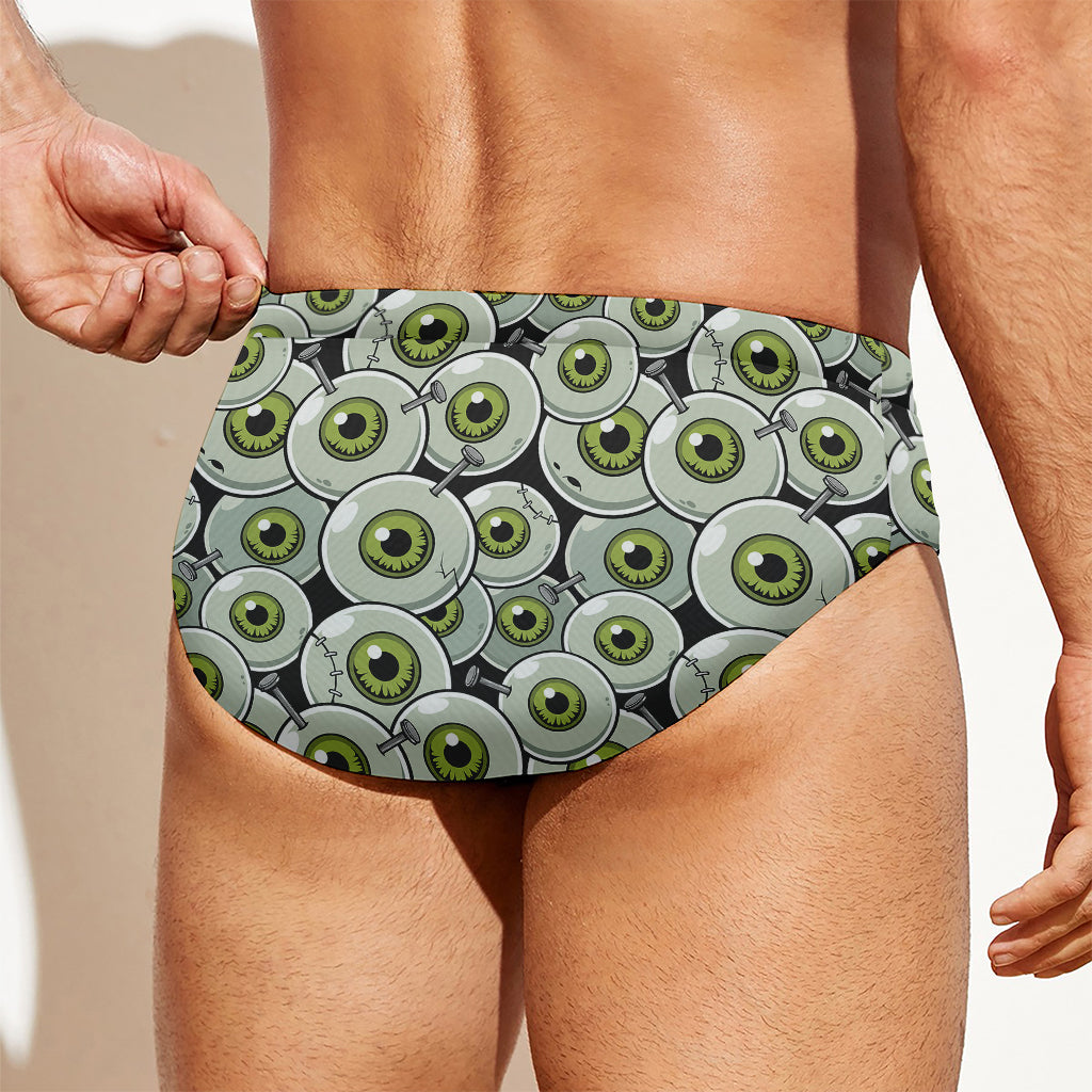 Frankenstein Eyeball Pattern Print Men's Swim Briefs