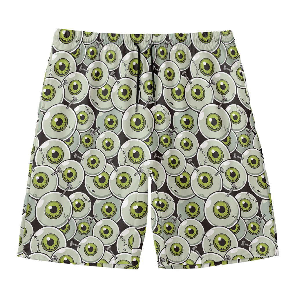 Frankenstein Eyeball Pattern Print Men's Swim Trunks