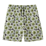 Frankenstein Eyeball Pattern Print Men's Swim Trunks