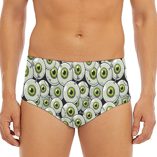 Frankenstein Eyeball Pattern Print Men's Triangle Swim Briefs