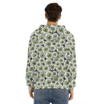 Frankenstein Eyeball Pattern Print Men's Velvet Pullover Hoodie