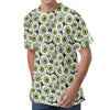 Frankenstein Eyeball Pattern Print Men's Velvet T-Shirt