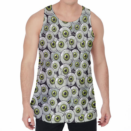 Frankenstein Eyeball Pattern Print Men's Velvet Tank Top