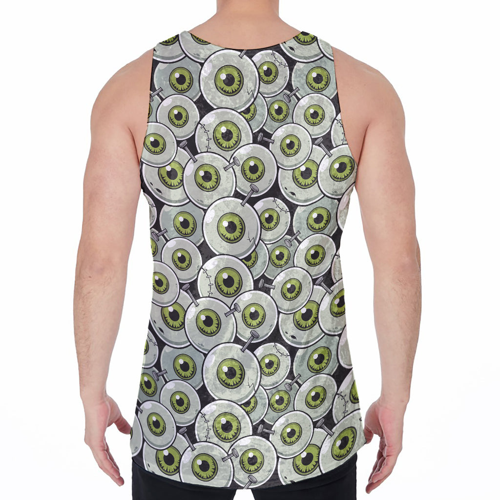 Frankenstein Eyeball Pattern Print Men's Velvet Tank Top