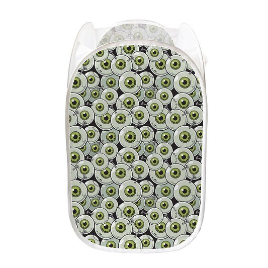 Frankenstein Eyeball Pattern Print Mesh Laundry Hamper