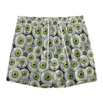 Frankenstein Eyeball Pattern Print Mesh Shorts