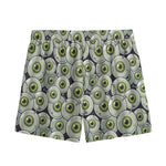 Frankenstein Eyeball Pattern Print Mesh Shorts