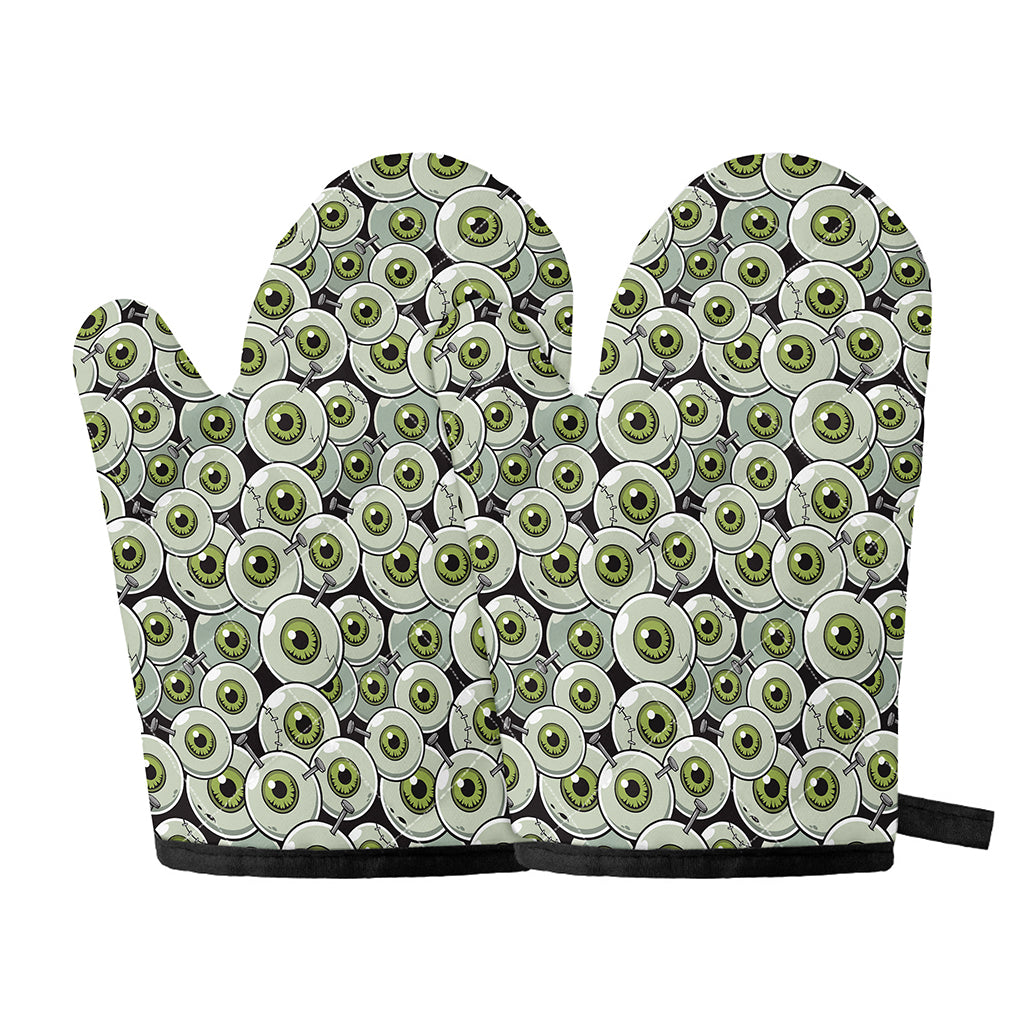 Frankenstein Eyeball Pattern Print Oven Mitts