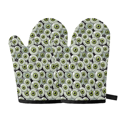 Frankenstein Eyeball Pattern Print Oven Mitts