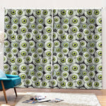 Frankenstein Eyeball Pattern Print Pencil Pleat Curtains