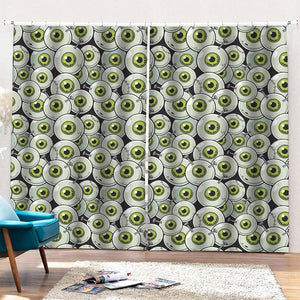 Frankenstein Eyeball Pattern Print Pencil Pleat Curtains