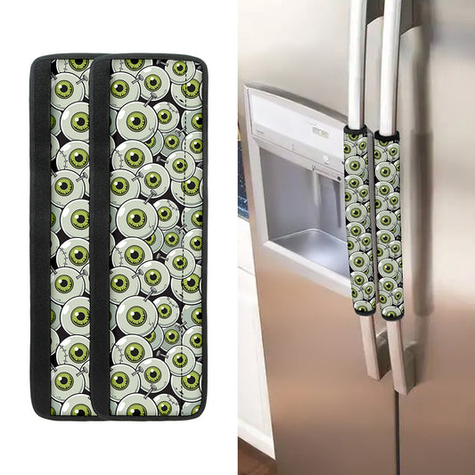 Frankenstein Eyeball Pattern Print Refrigerator Handle Covers