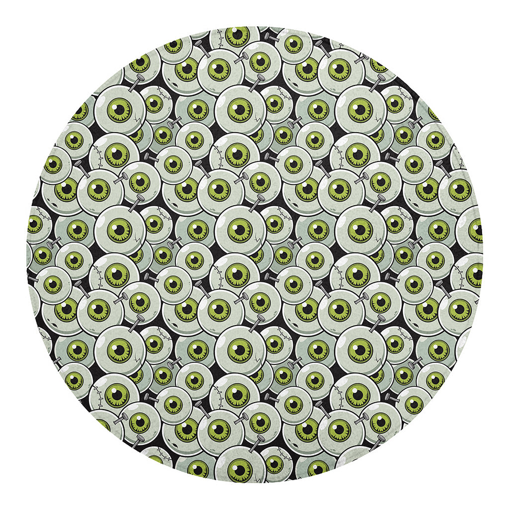 Frankenstein Eyeball Pattern Print Round Blanket