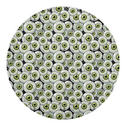 Frankenstein Eyeball Pattern Print Round Blanket
