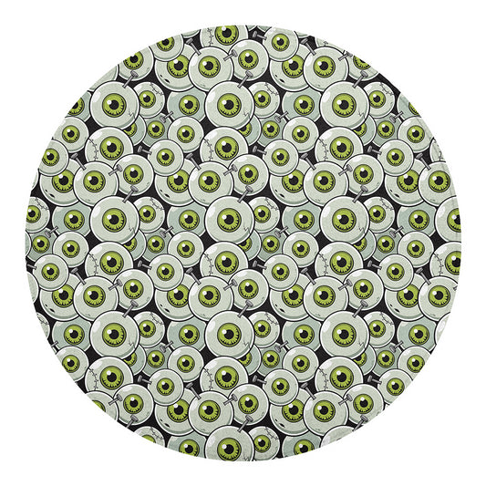 Frankenstein Eyeball Pattern Print Round Blanket