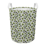 Frankenstein Eyeball Pattern Print Round Laundry Basket