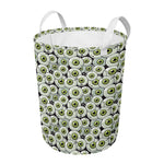 Frankenstein Eyeball Pattern Print Round Laundry Basket