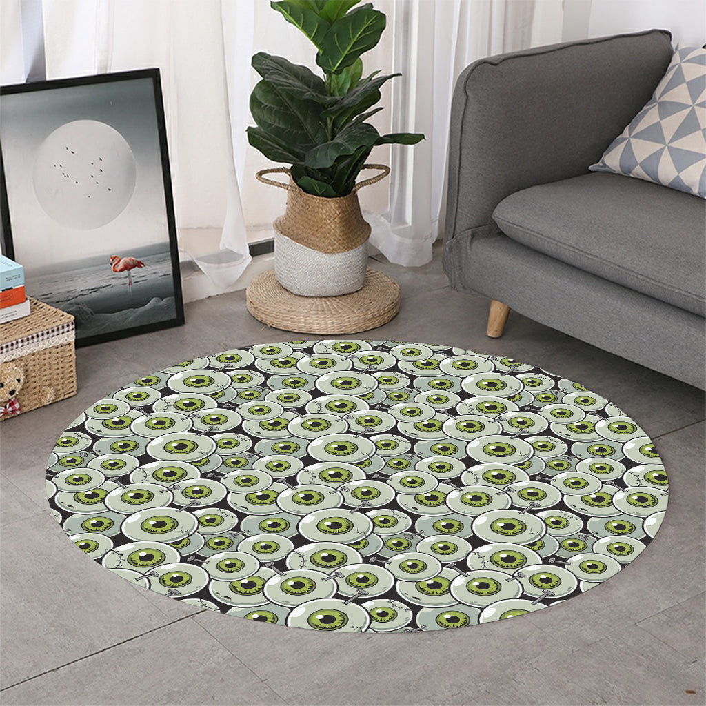 Frankenstein Eyeball Pattern Print Round Rug